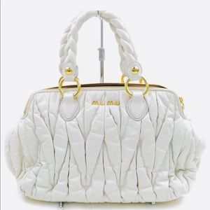 MIU MIU Logos Matelasse 
2WAY  Hand Bag